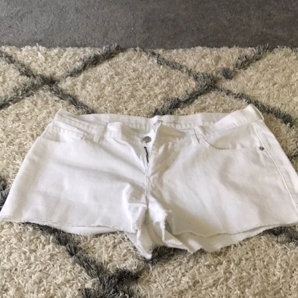 White denim shorts